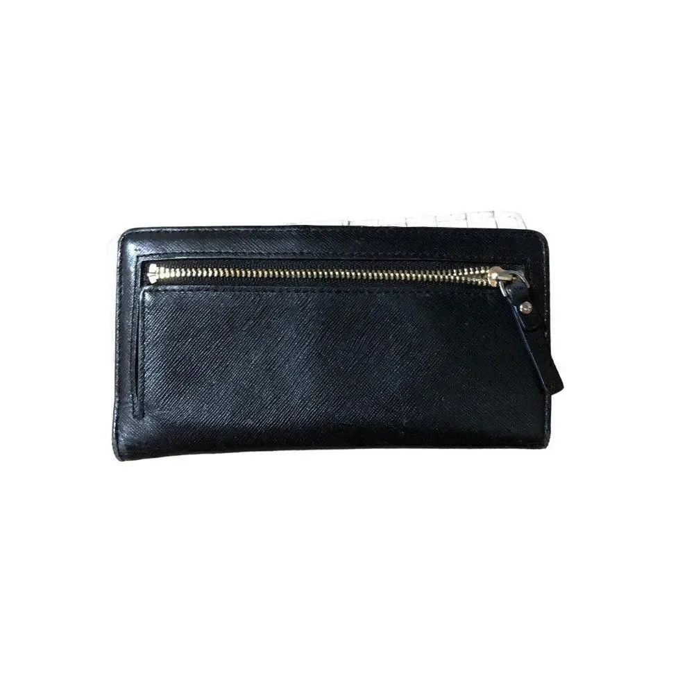 Kate Spade Mikas Pond Stacy Black Leather Bifold Wallet
